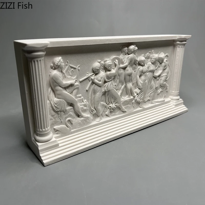 Dancing Muse Stereoscopic Printmaking Figures Relief Plaster Statue Desk Decoration Characters Sculpture Room Aesthetic Decor