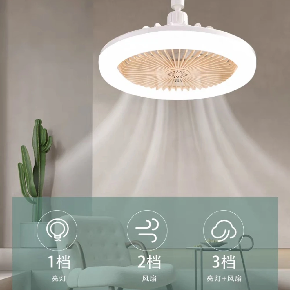 Ceiling Fans With Remote Control and Light LED Lamp Fan E27 Converter Base Smart Silent Ceiling Fans For Bedroom Living Room 3