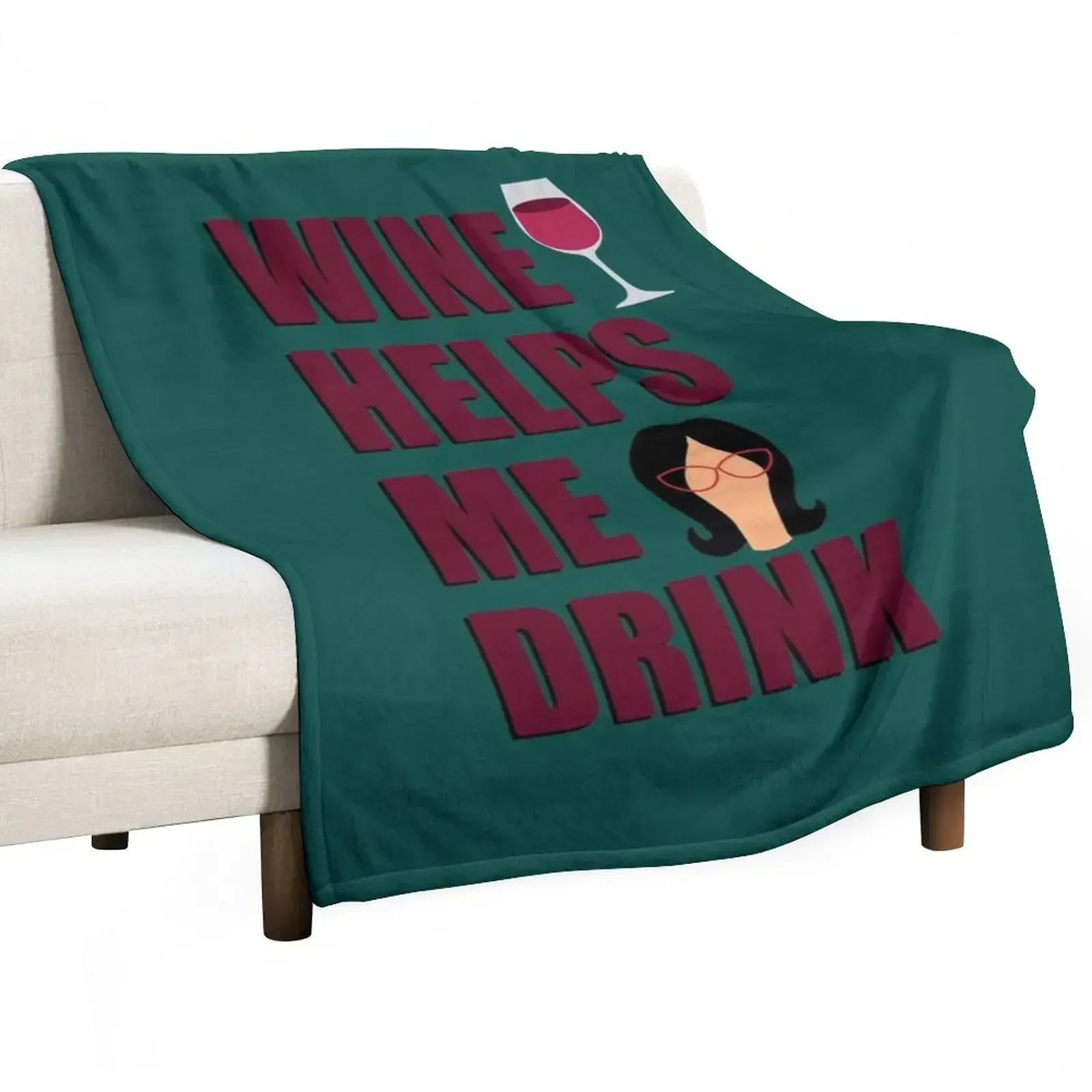 

Wine Helps Me Drink Throw Blanket Stuffeds Custom christmas decoration Blankets