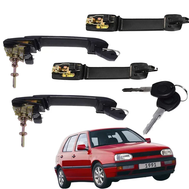 

For VW Golf Mk3 VENTO 1991-1997 Exterior Door Handle with keys Front Rear Left Right 1H0837207B, 1H0837207C 1H4 839 205