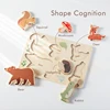 Children Montessori Toys Wooden 3D Puzzles Toys Animals Astronauts Colorful Puzzles Matching Toys For Baby Training Cognitive 2