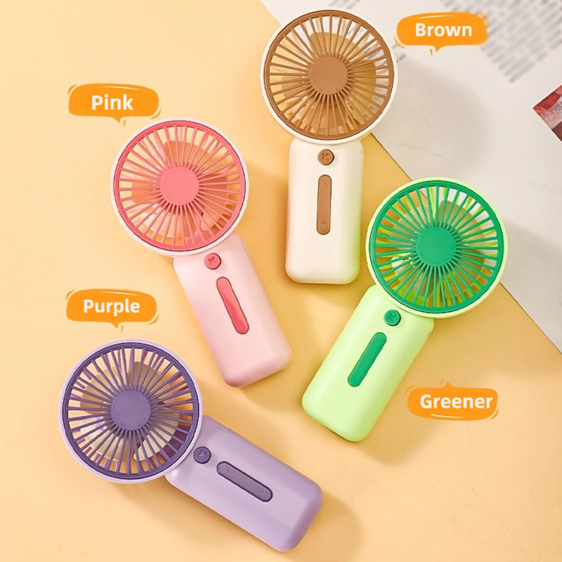 2 x AAA Battery - Operated Handheld Fan: Assorted Colors Available, Compact Design, Perfect for Indoor & Outdoor Use