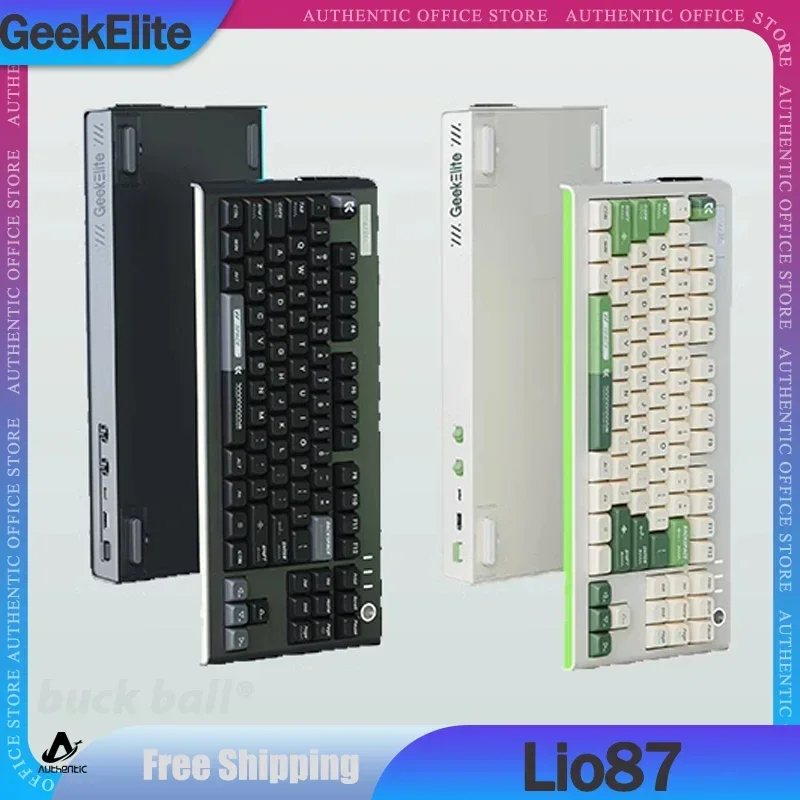 

GeekElite Lio87 Gamer Keyboards 3 Mode 2.4G Bluetooth Wireless Keyboard Hot-Swap PBT RGB Backlit Esport Customized Keyboard Gift