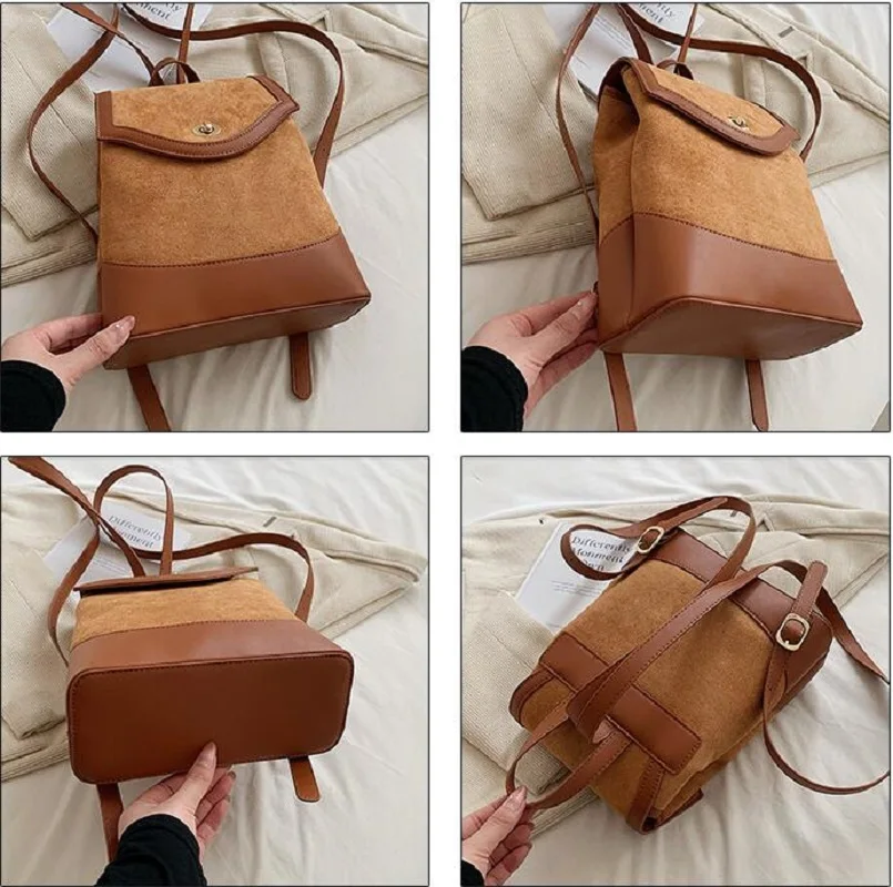 Women Korean Vintage High Quality Leather Travel Backpack Large Capacity Cross body Shoulder Bag School Bag Messenger Bags 6