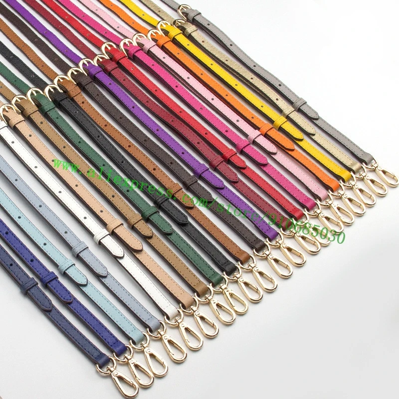 Saffiiano Calf Leather Shoulder Strap For Designer Women Handbag Tote Bag Purse Adjustable Carry Belt 1.8cm 1.2cm 20 Colors