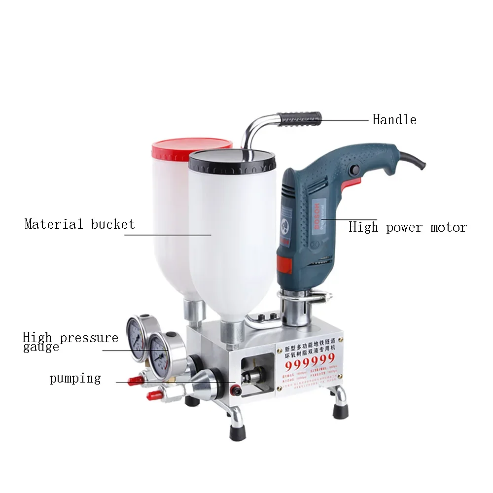 High Pressure Epoxy Grouting Machine Polyurethane Foam Injection Pump Crack Repair Plugging Machine Dual Power