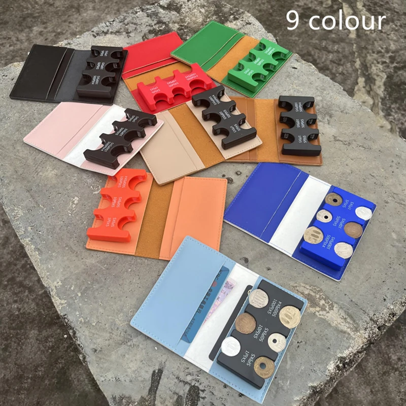 Coin Dispenser Thin Style Wallets Zipper Coin Bag In Back Leather Card Slim Purse Clip Detachable 2in1 Wallet credit card holder id card holder synthetic leather wallet leather coin purse leather bill organizer