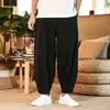 Japanese Loose Men's Cotton Linen Pants Male Summer New Breathable Solid Color Linen Trousers Fitness Streetwear Plus Size M-5XL 5