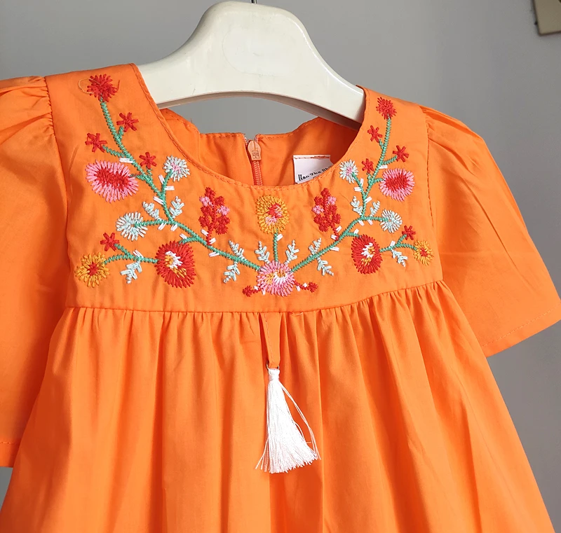 Baby Girls Dresses Kids Embroidered Cotton Summer Party Dress For Girl Children Costume Blue Cute Dress Clothes 2-6 Yrs Clothing girls dress maxi dress princess costume kids clothes