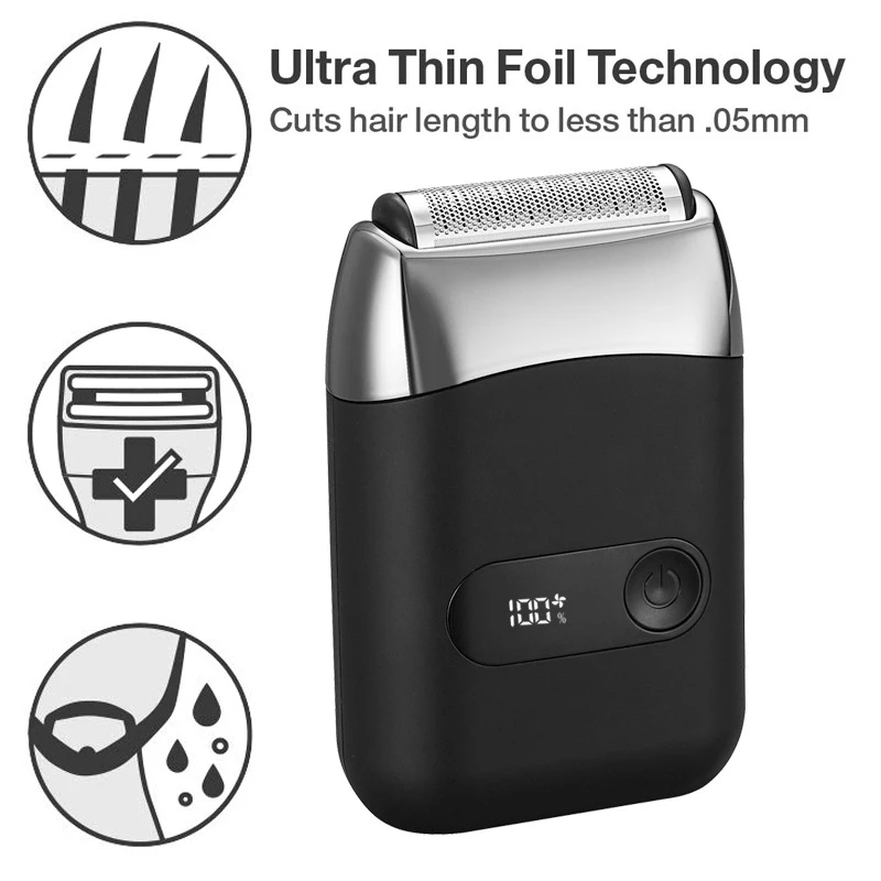 Electric Metal Shaver LED Display Adjustable Speed USB Electric Shaver Hair Shavers