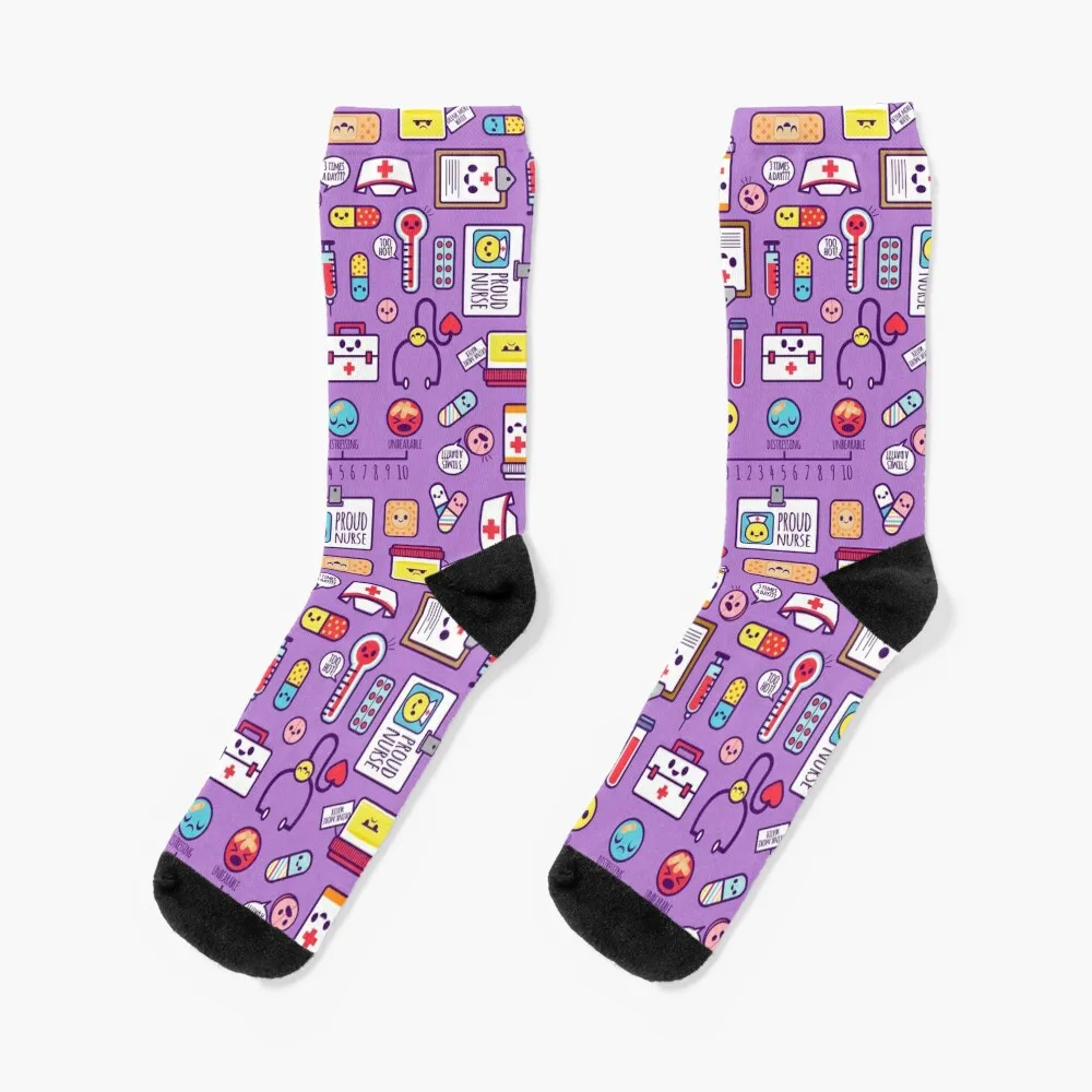 Proud to Be a Nurse Pattern / Purple Socks Hiking boots cute Boy Socks Women's i deal in butts and guts gi gastroenterology endoscopy gastro nurse squad gastroenterology doctor socks