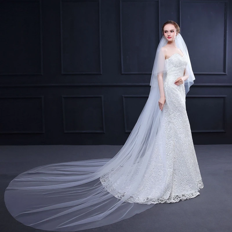 

New Arrival White Ivory Wedding veil Two Layer Cut Edge Bridal Veils Bridal headwear wedding accessories velos novia 2023