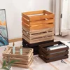 Pastoral Style Household Solid Wood Sundries Storage Box Retro Wooden Storage Box Display Thickened Wooden Strips Splicing 3