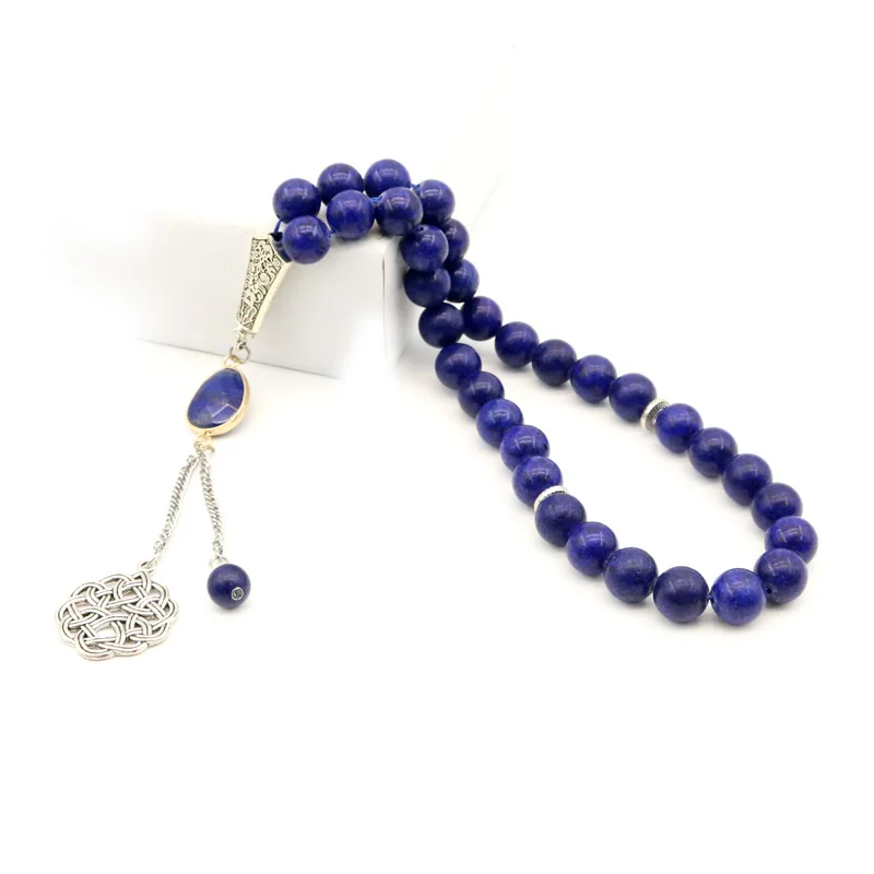 Natural blue gemstone Tasbih 33 66 99 beads luxury rosary muslim misbaha men s rosary bracelet