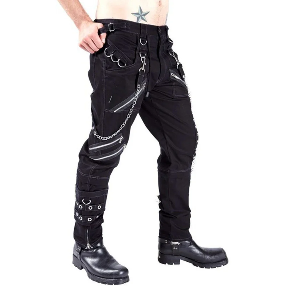 Fashion Pants Men Gothic Pants Punk Rock Bondage Pants Foreign Trade Personality Casual Trousers
