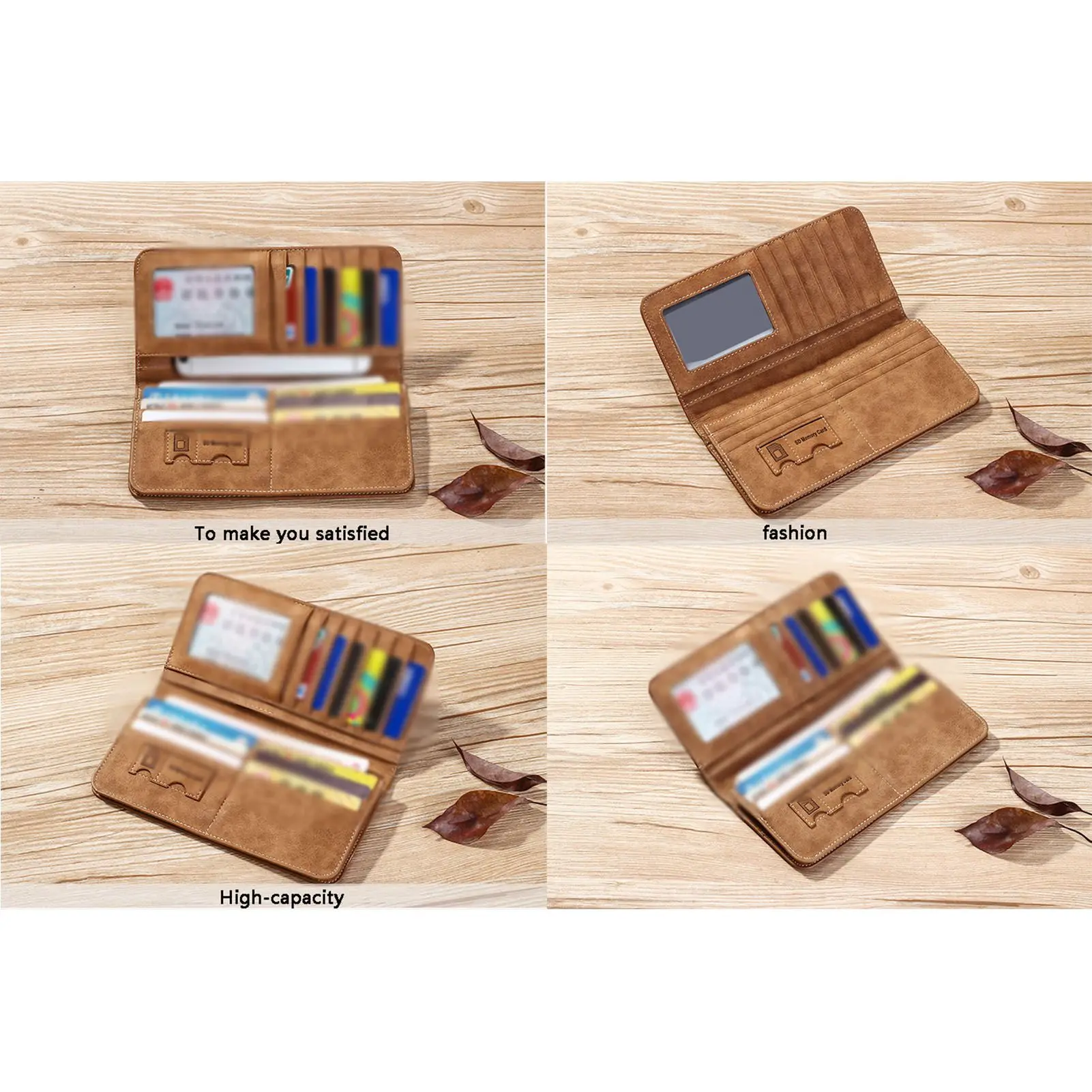 Men's Vintage Leather Wallet Card Holder Fine Workmanship Men Clutch Wallet Bag for Outdoor Traveling Shopping