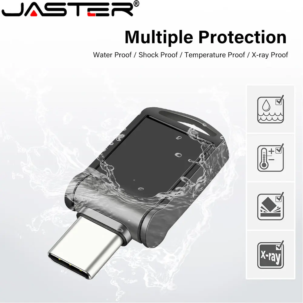 Jaster-mini Metal Usb Flash Drives tipo c Ultra Dual Stick Pen Drive Chaveiro Presente Business 128gb 64gb 32gb 16gb - Imagem 3