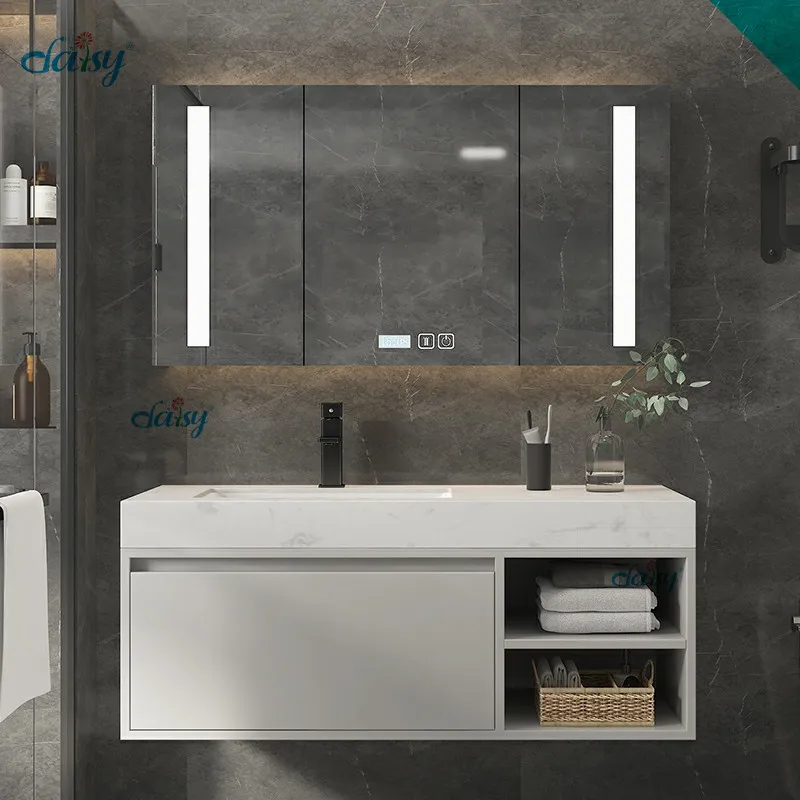 Discount Canton Fair Odm Tall Pine Wc Grey Mirror Curved Floating Bathroom Cabinet With A Bath Mirror