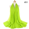 Musulman en mousseline de soie Hijab femmes bulle en mousseline de soie écharpe pour femmes dames voile musulman Islam couleur unie malaisie Musulman Wrap foulards