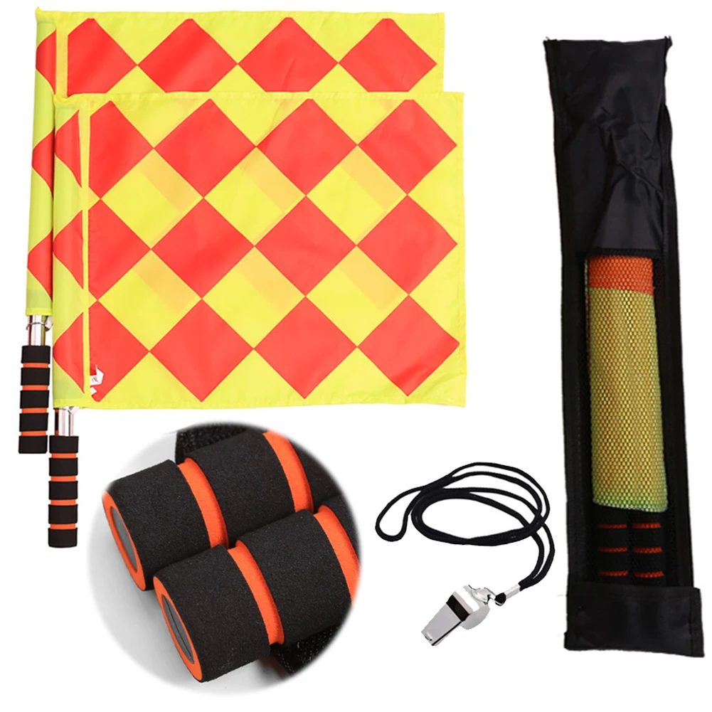 Soccer Referee Kit Referee Flag Soccer Referee Cards Referee Whistle Set Sport Training Useful Referee Tool