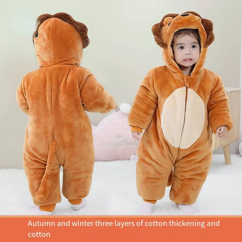 

Baby Winter Clothes Infant Hoodies Onesie Pajamas Anime Cartoon Fox Jumpsuit Thicken Warm Zipper Rompers Newborn Ropa Bebe