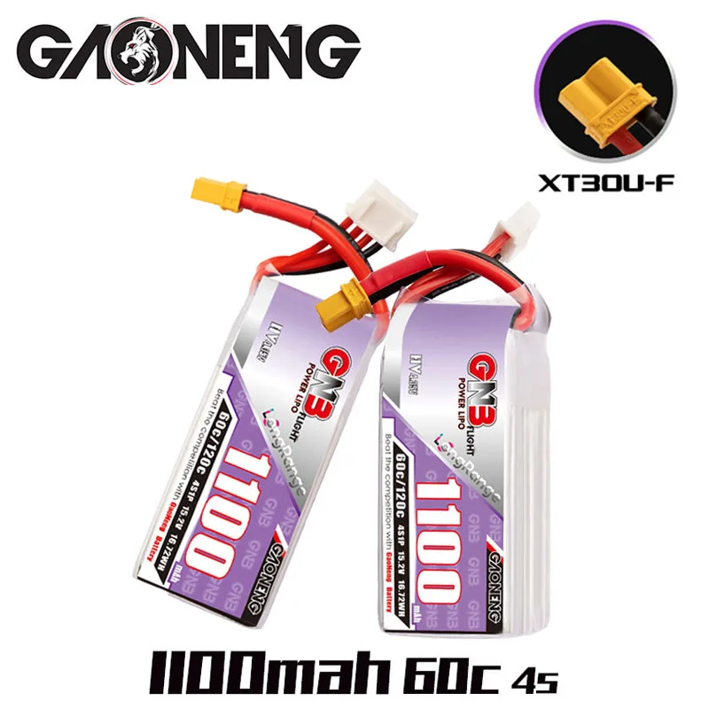 

MAX 1100mAh GNB 4s Rechargeable Battery For RC Helicopter Quadcopter FPV Racing Drone Spare Parts HV 120c 15.2v Lipo Battery