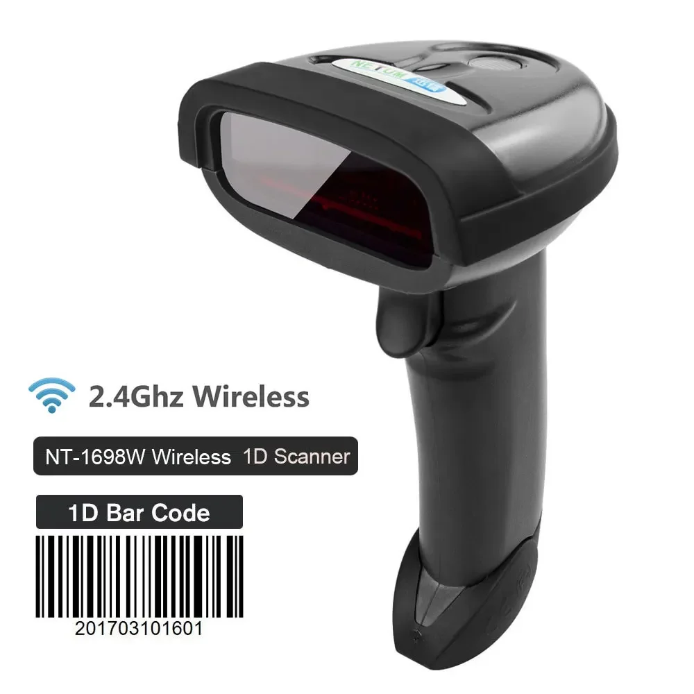 NETUM Wireless Barcode Scanner 2.4G Wireless 1D Laser Barcode Scanner Handheld Reader for Computer IOS Android IPAD