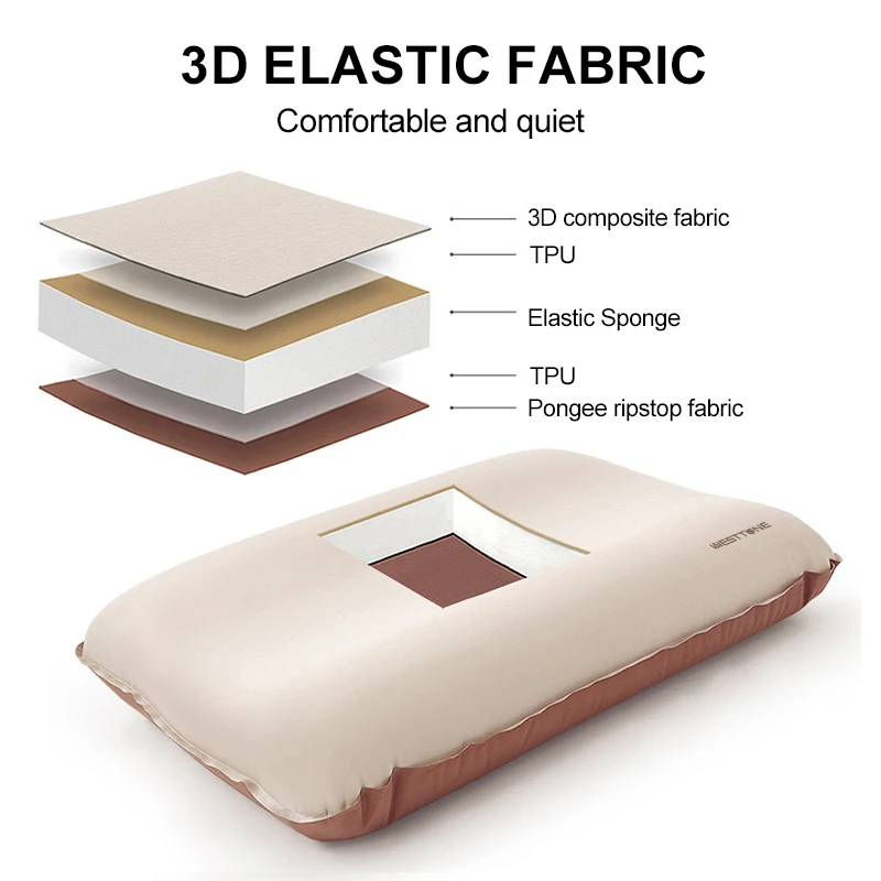 Inflatable Pillow Westtune Camping Pillow Portable Self Inflating Sleeping Pillow 3D Ultralight Sponge Compact Outdoor Travel Neck