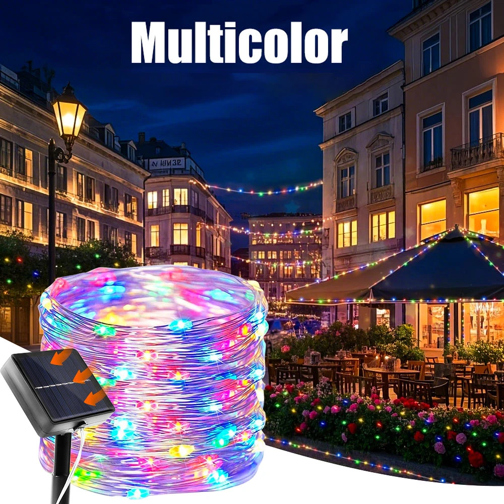 Enchanting Outdoor Solar-Powered Christmas Fairy Lights