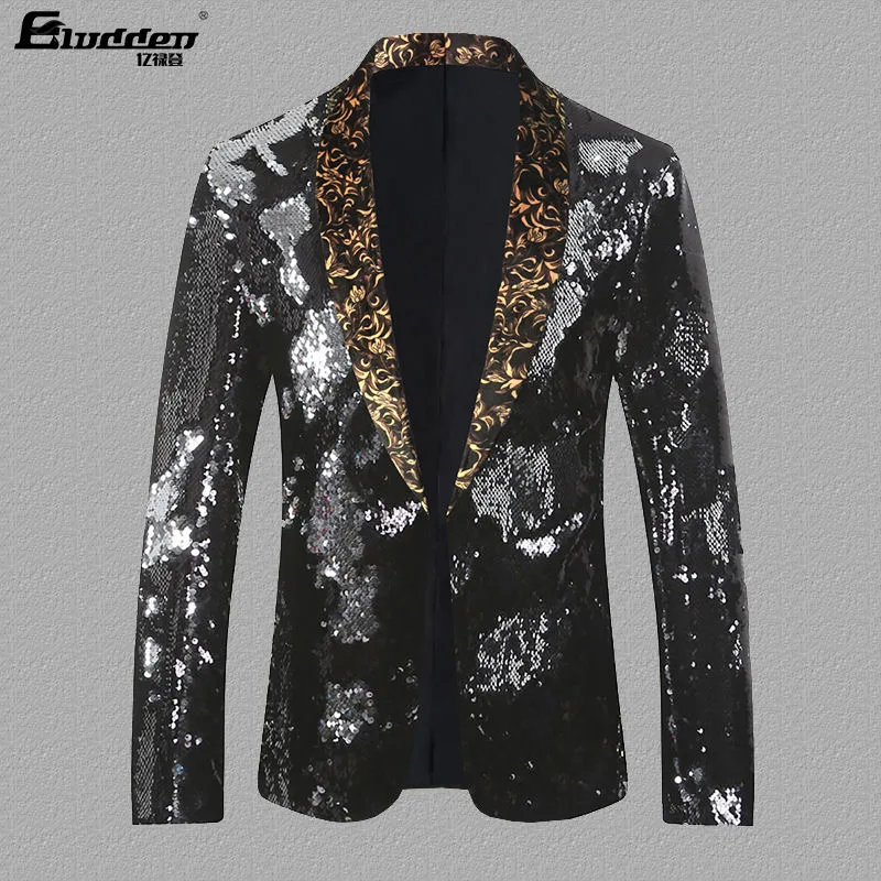 Z302Men's stage suit performance dress bar singer sequined performance costume performance hot style