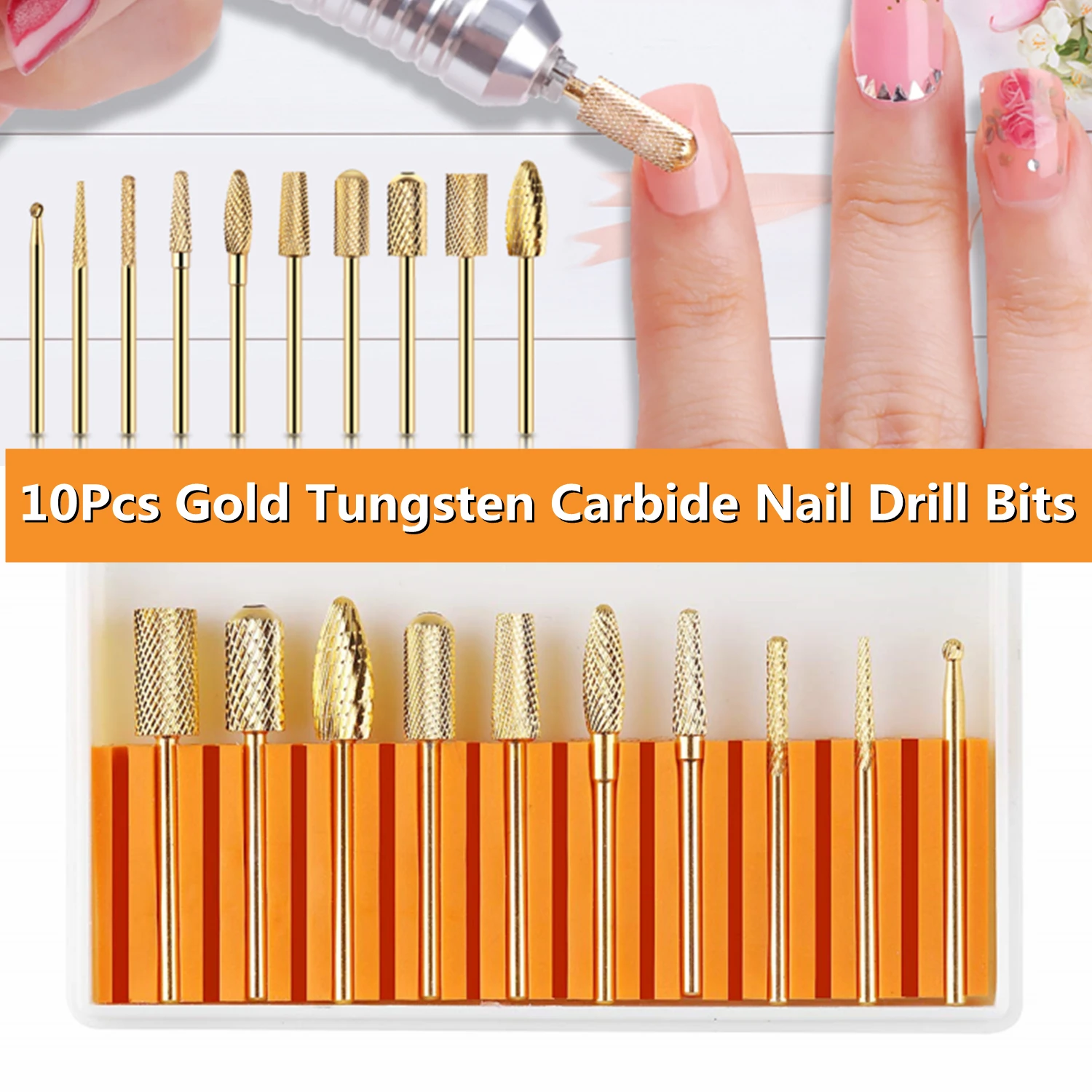 Buy 3 Pieces Nail Carbide 5 in 1 Bit, Nail Drill Bits Set-2 Way Rotate Use  for both Left to Right Handed, 3/32 Inch Shank Size Drill Machine for Fast  Remove Acrylic