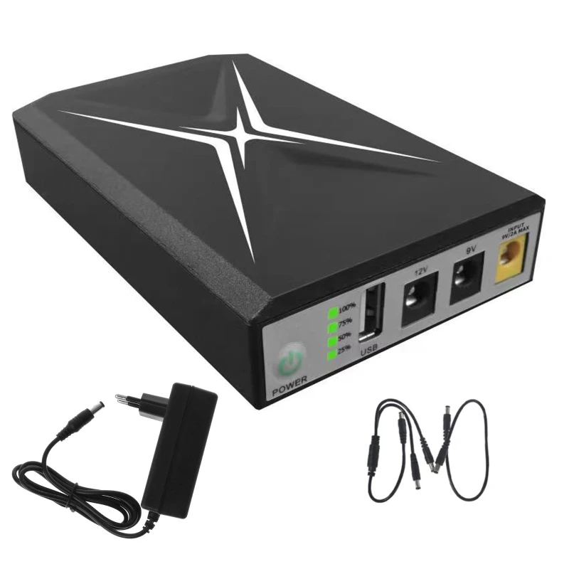 5.5x2.5mm 9V/12V1A uninterruptible power supply USB 5V2A UPS battery backup with cable for wifi camera speaker