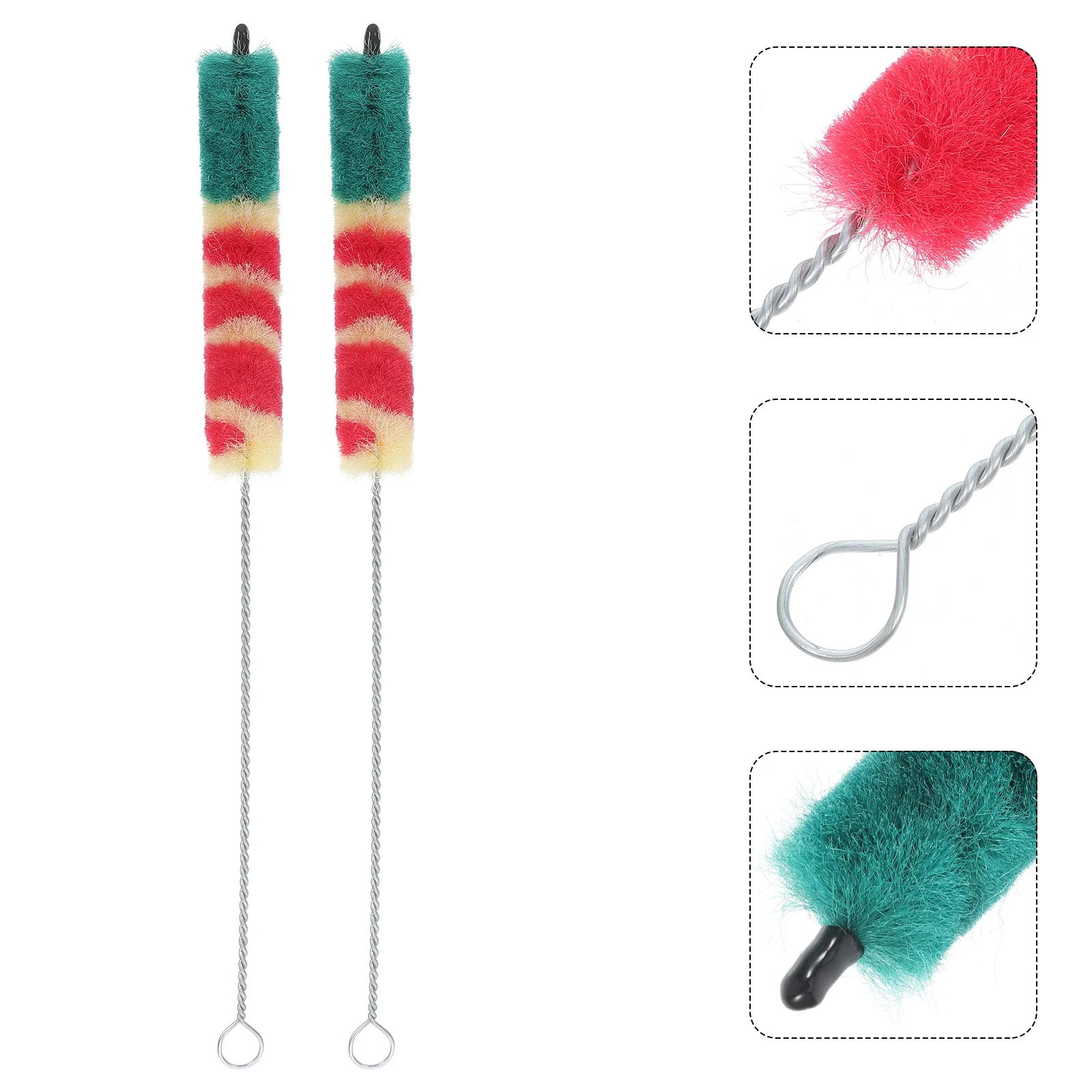 2 Pcs Piccolo Cleaning Brush Short Instrument Cleaner Flexible Dust Removal Music Tools Piccolo Maintenance Brushes Hair
