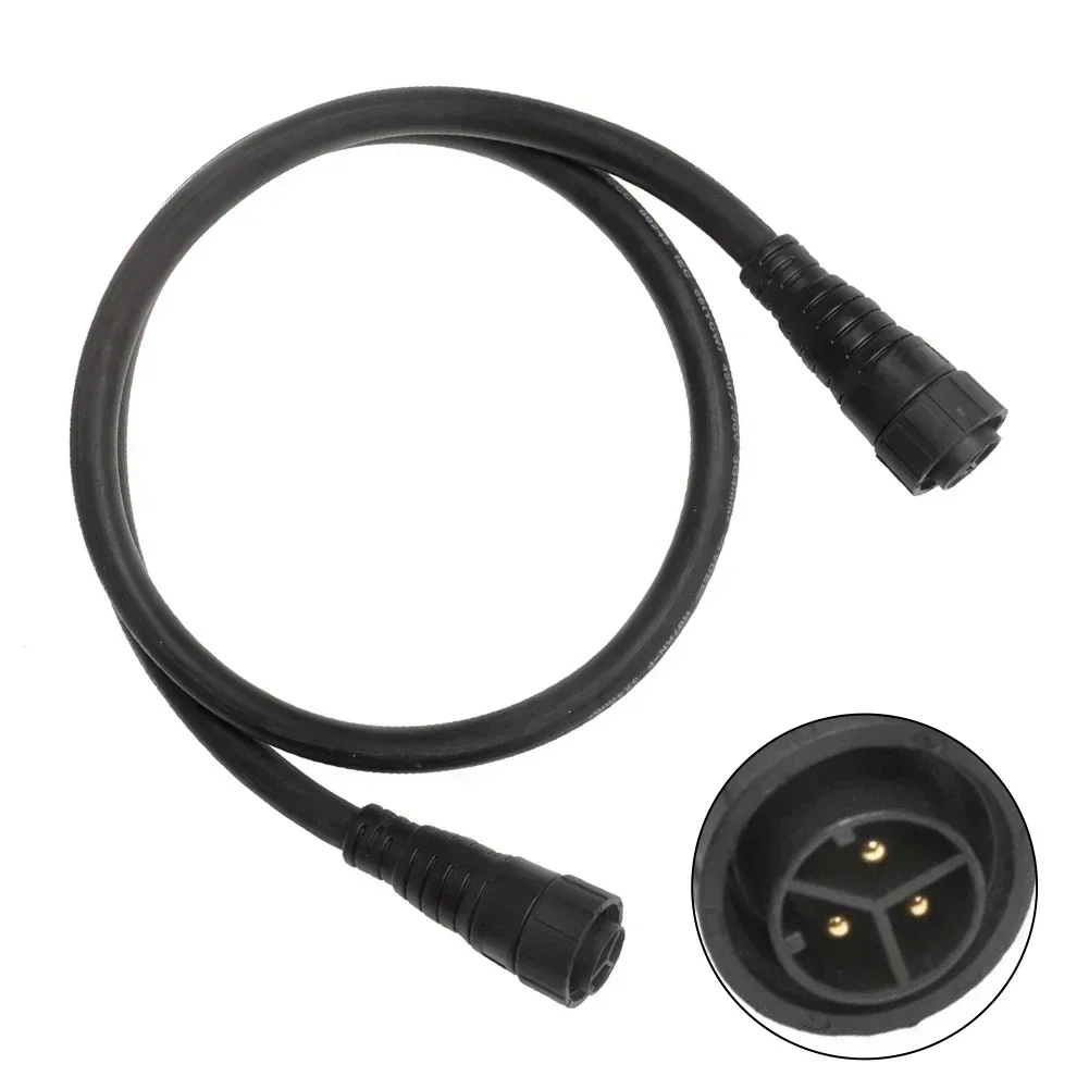 Durable 2M Waterproof Power Cable Connector Extension Cord - Black