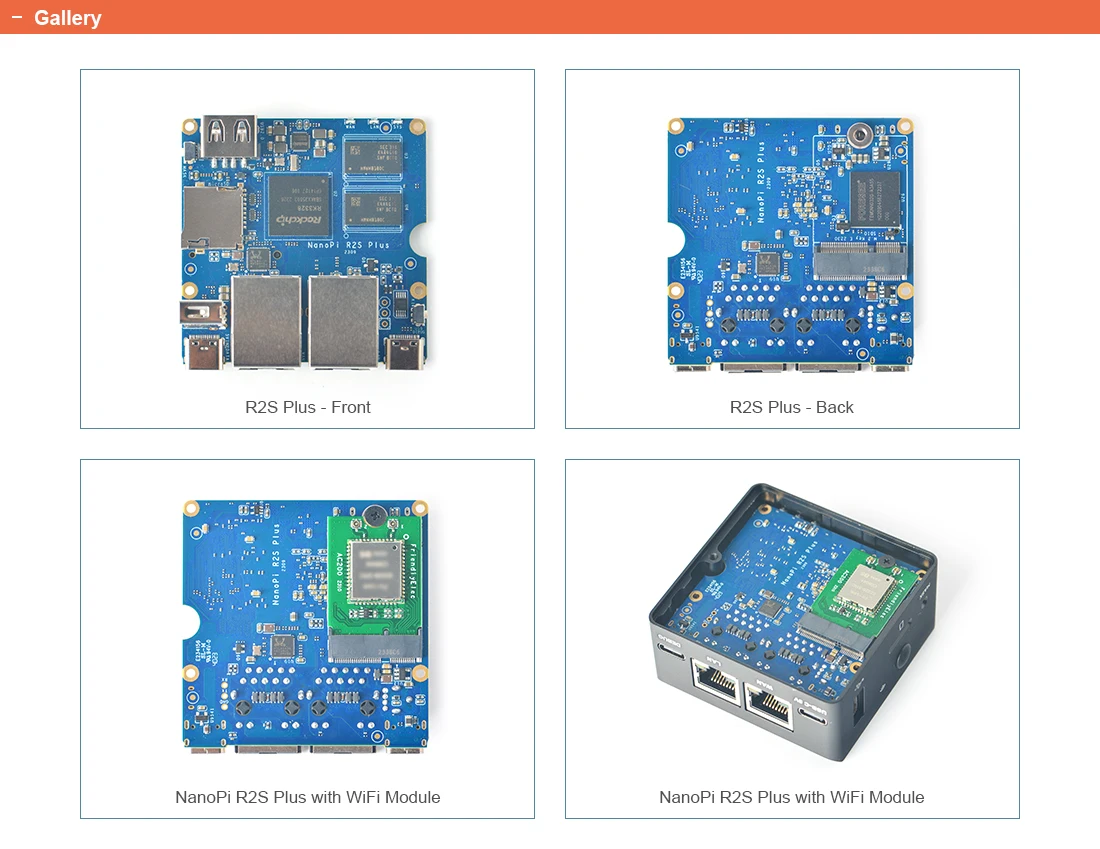 NanoPi R2S plus Development Board Rockchip RK3328 Quad-core A53 SoC 1GB RAM 32GB