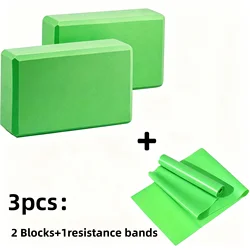 3 - Piece Yoga & Stretching Essentials Set: High - Density Blocks & TPE Resistance Bands (Set A)