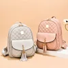 2022 new summer three-piece backpack women's Korean version Lingge tassel college style fashion backpack 2