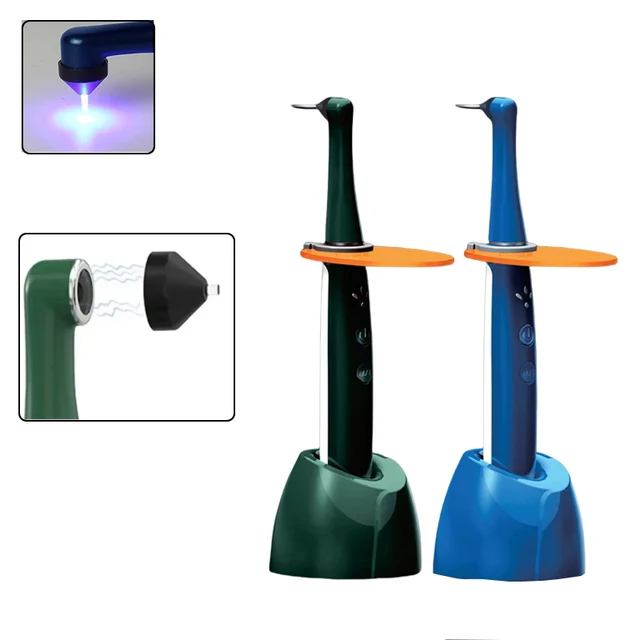 1 Set Dental Wireless LED Light Curing With 7Pc Magnetic Point Cure Lens 1 Second Photocuring Lamp Dentistry Equipment