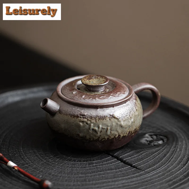 150ml Retro Old Rock Mud Teapot Vintage Tea Infuser Pot Household Tea Maker Kettle With Ball Hole Tea Services Ornaments Gifts