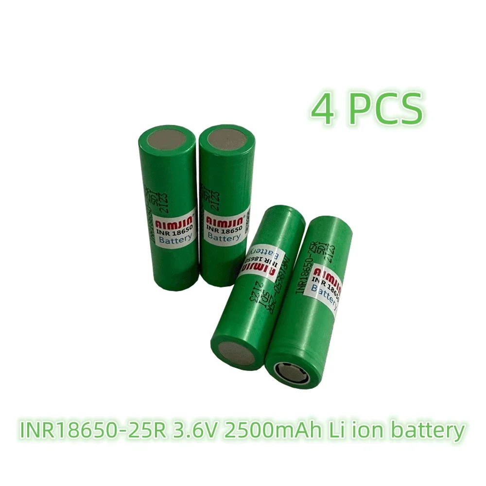 Batteria 3.6V 2500Mah 4Pcs 18650 Per Batteria Esterna Sostitutiva Della Batteria Al Litio Samsung Inr 18650 25R