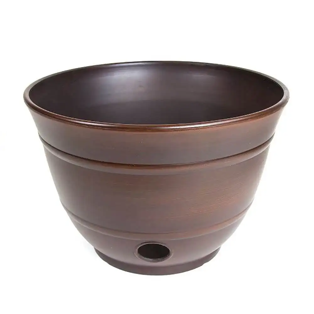 

Liberty Garden LBG1924 Banded High Density Resin Hose Holder Pot, Bronze
