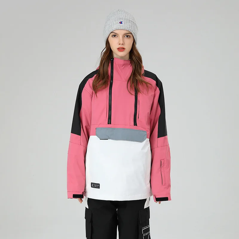Snowboard Suit Snowboard Hoodie Fashion Personality Splicing Snow Suit For Men And Women Windproof Waterproof Ski Jacket