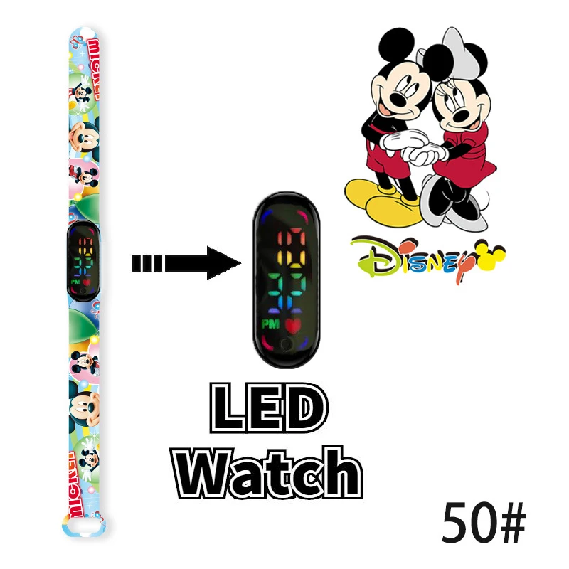 Disney Mickey Minnie Children's Watch Cartoon Character Donald Duck Daisy LED Electronic Sports waterproof Bracelet kids Watches 6