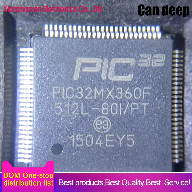 

1PCS/LOT PIC32MX360F512L-80I/PT PIC32MX360F QFP80 Microcontroller IC in stock