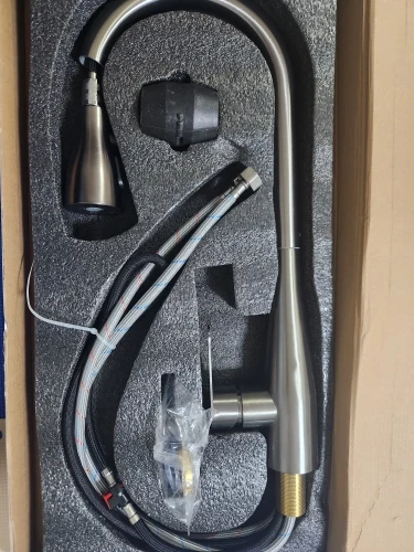 2024 Brass Pull Down Kitchen Faucet with Hot & Cold photo review