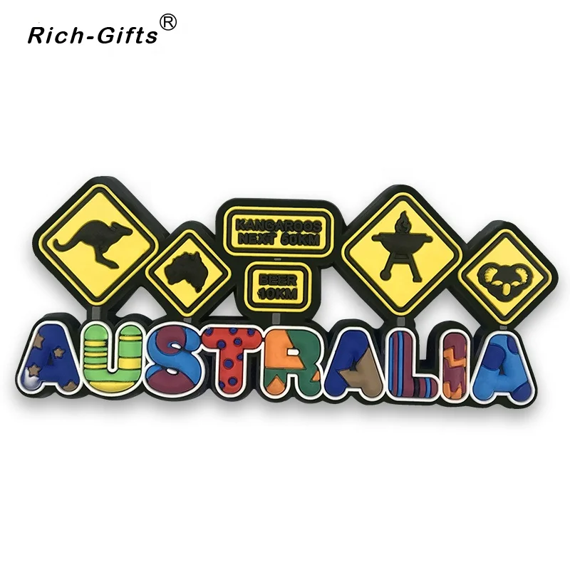 

personalized Small wholesale Custom Australia Soft PVC Souvenirs crafts Fridge magnets