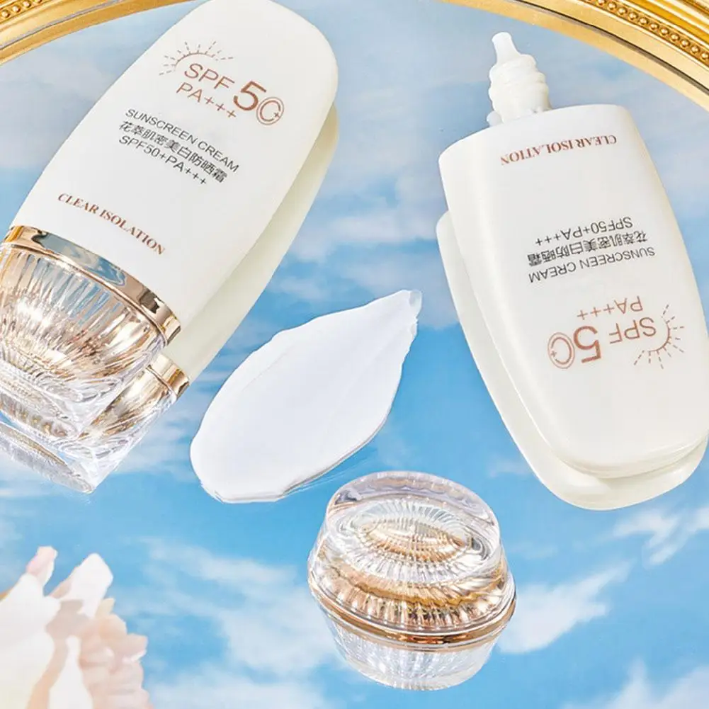 Whitening Essence Sunscreen SPF50+ Brightening UV Protection Face Cream Moisturizing Lightweight Non-Greasy