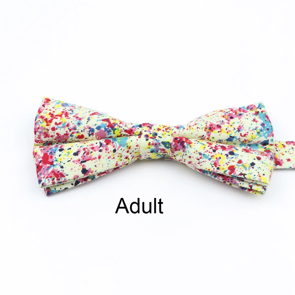Cotton Floral Parent-Child Bowtie Set Bow Tie Necktie For Men Wedding Party Business Suits Gravata Pink Yellow Butterfly Cravats