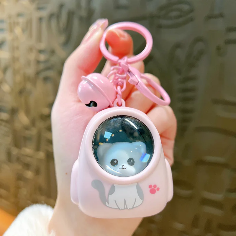 Kapibala Luminous Keychain Cute Cartoon Space Capsule Capybara Keyring Schoolbag Pendant Hanging Friend Gift