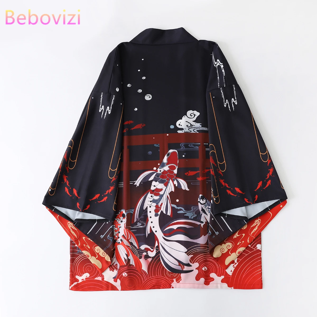 Summer Carp Printing Loose Japanese Streetwear Cardigan Women Men Harajuku Haori Kimono Cosplay Blouse Top Yukata